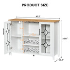 Wine Bar Cabinet with LED Light - 15.7D x 47.2W x 34.61H