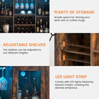 Wine Bar Cabinet with LED Light - 15.7D x 47.2W x 34.61H