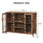 Wine Bar Cabinet with LED Light - 15.7D x 47.2W x 34.61H