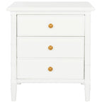 SAFAVIEH Jasmyne Modern Coastal 3-Drawer Navy Bamboo Nightstand