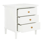 SAFAVIEH Jasmyne Modern Coastal 3-Drawer Navy Bamboo Nightstand