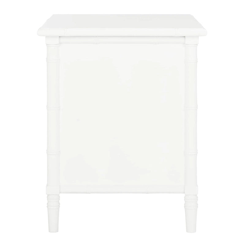 SAFAVIEH Jasmyne Modern Coastal 3-Drawer Navy Bamboo Nightstand