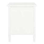 SAFAVIEH Jasmyne Modern Coastal 3-Drawer Navy Bamboo Nightstand