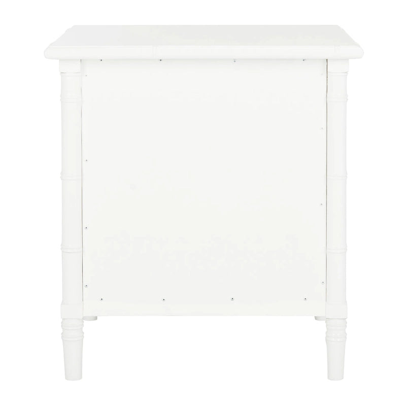 SAFAVIEH Jasmyne Modern Coastal 3-Drawer Navy Bamboo Nightstand