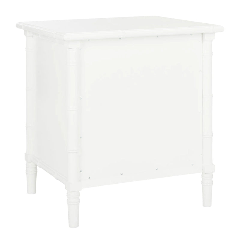 SAFAVIEH Jasmyne Modern Coastal 3-Drawer Navy Bamboo Nightstand