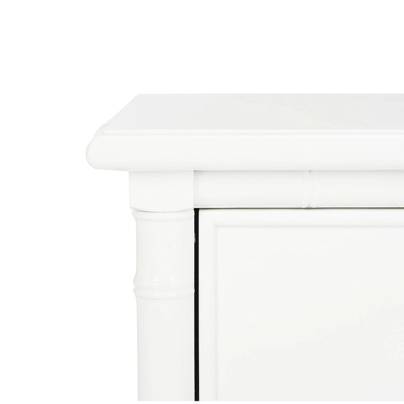 SAFAVIEH Jasmyne Modern Coastal 3-Drawer Navy Bamboo Nightstand