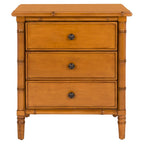 SAFAVIEH Jasmyne Modern Coastal 3-Drawer Navy Bamboo Nightstand