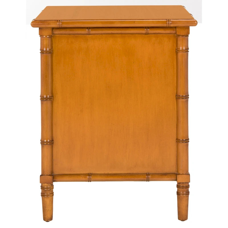 SAFAVIEH Jasmyne Modern Coastal 3-Drawer Navy Bamboo Nightstand