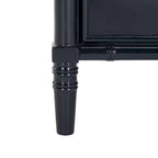 SAFAVIEH Jasmyne Modern Coastal 3-Drawer Navy Bamboo Nightstand