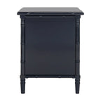 SAFAVIEH Jasmyne Modern Coastal 3-Drawer Navy Bamboo Nightstand