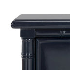 SAFAVIEH Jasmyne Modern Coastal 3-Drawer Navy Bamboo Nightstand
