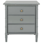 SAFAVIEH Jasmyne Modern Coastal 3-Drawer Navy Bamboo Nightstand