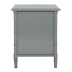 SAFAVIEH Jasmyne Modern Coastal 3-Drawer Navy Bamboo Nightstand