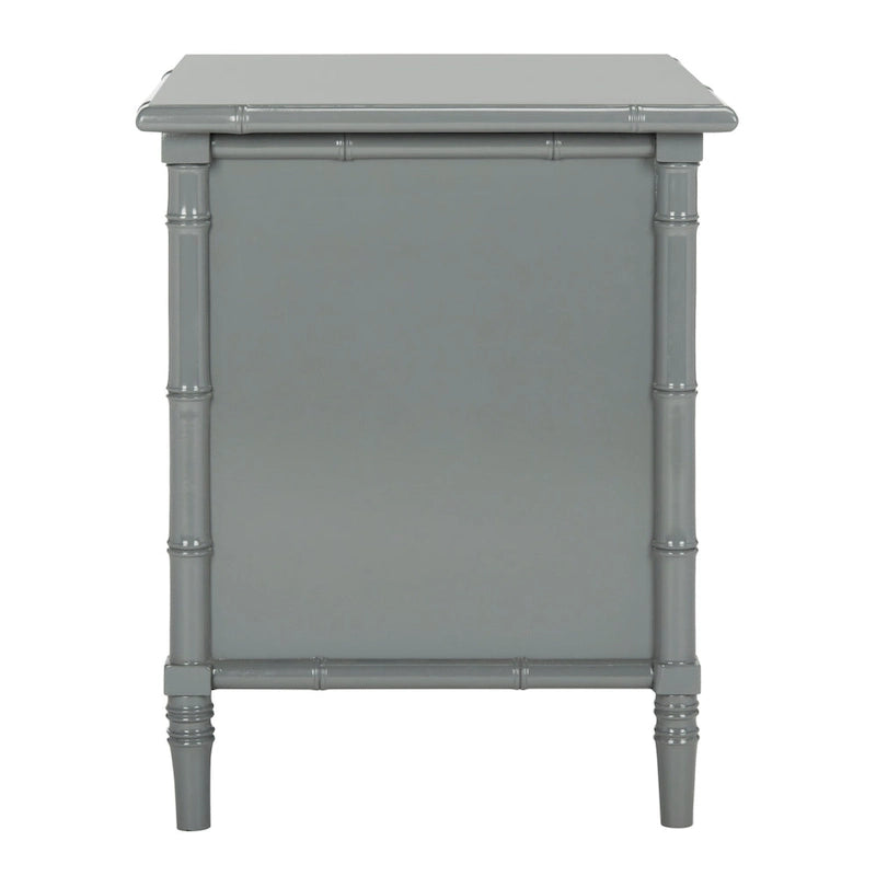 SAFAVIEH Jasmyne Modern Coastal 3-Drawer Navy Bamboo Nightstand
