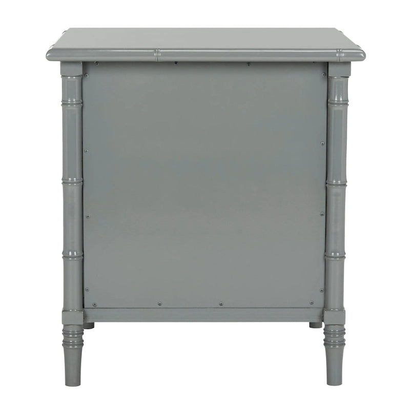 SAFAVIEH Jasmyne Modern Coastal 3-Drawer Navy Bamboo Nightstand