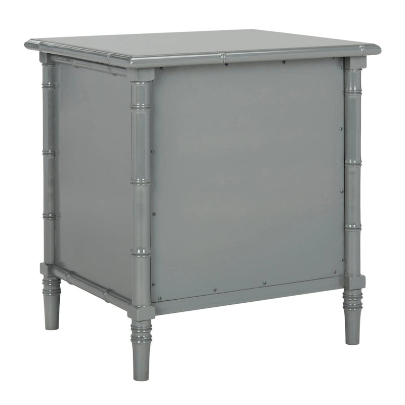 SAFAVIEH Jasmyne Modern Coastal 3-Drawer Navy Bamboo Nightstand