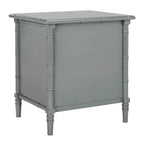 SAFAVIEH Jasmyne Modern Coastal 3-Drawer Navy Bamboo Nightstand