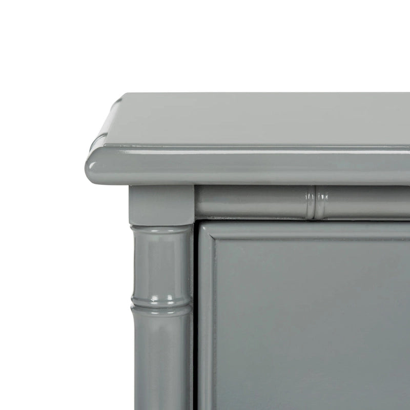 SAFAVIEH Jasmyne Modern Coastal 3-Drawer Navy Bamboo Nightstand