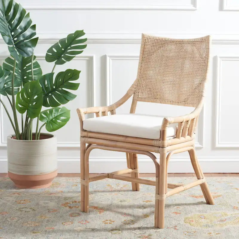  Azrielle Coastal Rattan Cushion Chair - 22 W x 24 L x 37 H - 22W x 24D x 37H