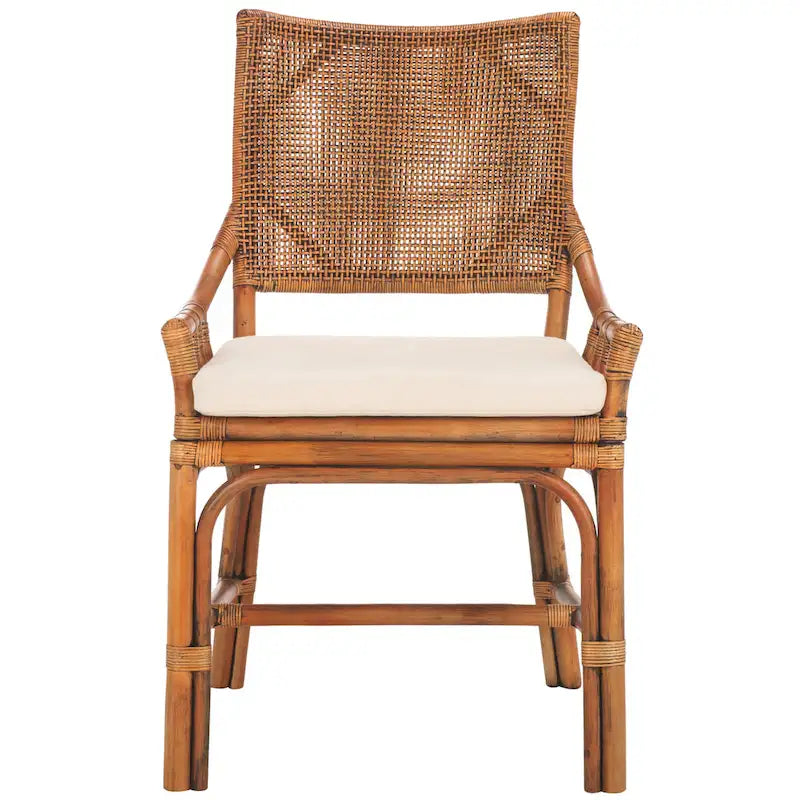 Azrielle Coastal Rattan Cushion Chair - 22 W x 24 L x 37 H - 22W x 24D x 37H