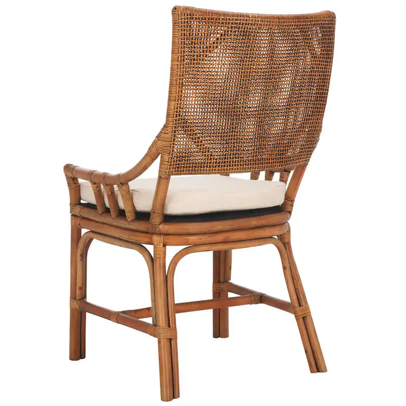 SAFAVIEH Azrielle Coastal Rattan Cushion Chair - 22 W x 24 L x 37 H - 22W x 24D x 37H