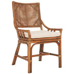 SAFAVIEH Azrielle Coastal Rattan Cushion Chair - 22 W x 24 L x 37 H - 22W x 24D x 37H