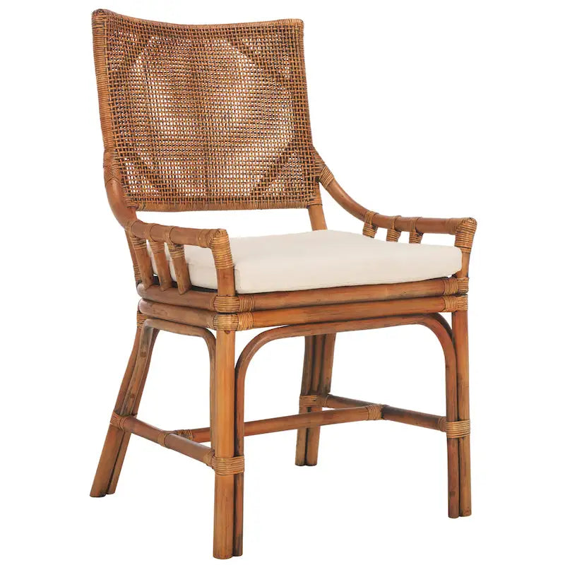 Azrielle Coastal Rattan Cushion Chair - 22 W x 24 L x 37 H - 22W x 24D x 37H