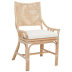 SAFAVIEH Azrielle Coastal Rattan Cushion Chair - 22 W x 24 L x 37 H - 22W x 24D x 37H