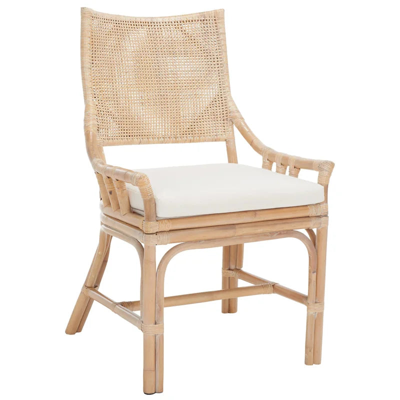 Azrielle Coastal Rattan Cushion Chair - 22 W x 24 L x 37 H - 22W x 24D x 37H
