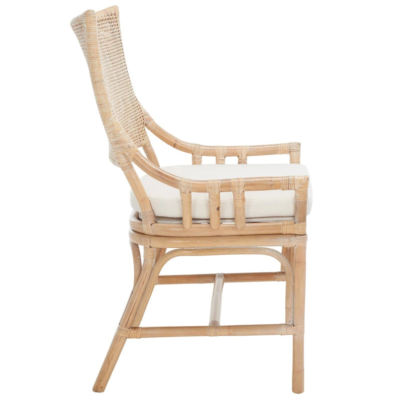 Azrielle Coastal Rattan Cushion Chair - 22 W x 24 L x 37 H - 22W x 24D x 37H