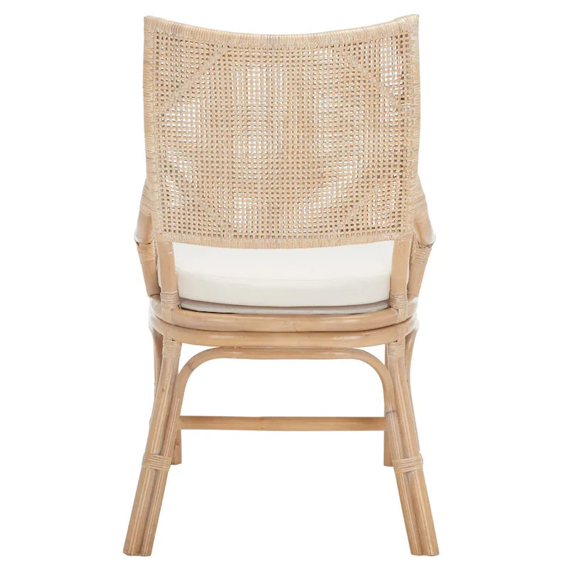 SAFAVIEH Azrielle Coastal Rattan Cushion Chair - 22 W x 24 L x 37 H - 22W x 24D x 37H