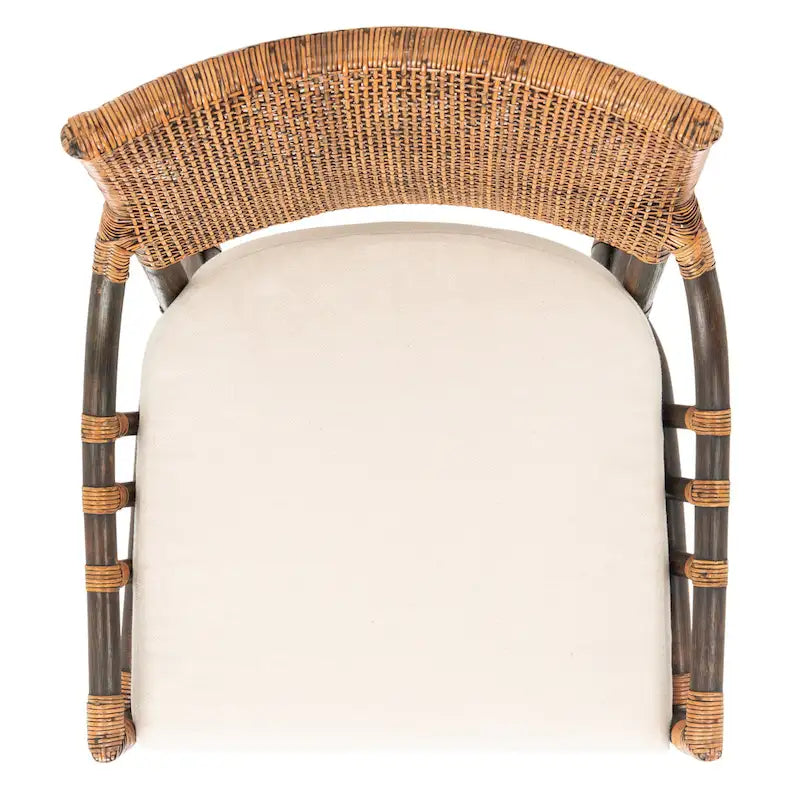 SAFAVIEH Azrielle Coastal Rattan Cushion Chair - 22 W x 24 L x 37 H - 22W x 24D x 37H