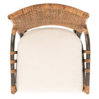 SAFAVIEH Azrielle Coastal Rattan Cushion Chair - 22 W x 24 L x 37 H - 22W x 24D x 37H