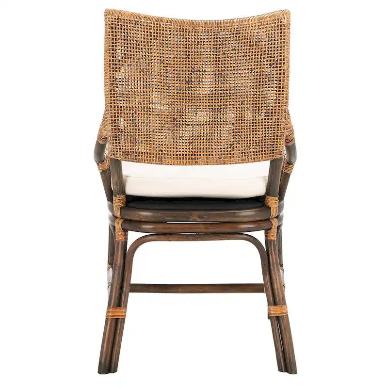 SAFAVIEH Azrielle Coastal Rattan Cushion Chair - 22 W x 24 L x 37 H - 22W x 24D x 37H