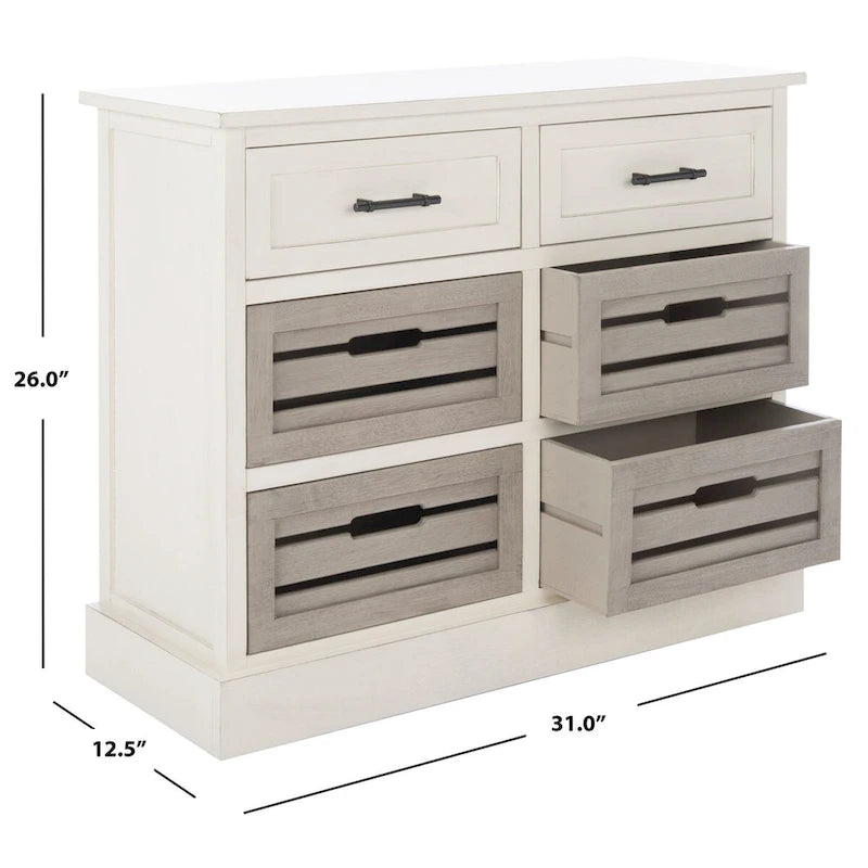 SAFAVIEH Saadia Removable 6-Drawer Storage Chest - 31 W x 12.5 L x 26 H - 31Wx13Dx26H
