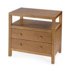 Nora 2-Drawer Wood Wide Nightstand