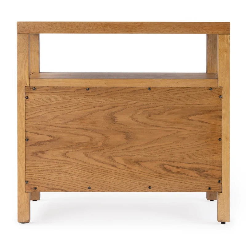 Nora 2-Drawer Wood Wide Nightstand