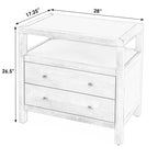 Nora 2-Drawer Wood Wide Nightstand