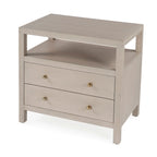 Nora 2-Drawer Wood Wide Nightstand