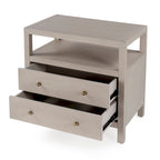 Nora 2-Drawer Wood Wide Nightstand