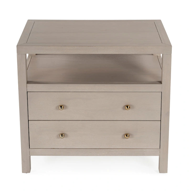 Nora 2-Drawer Wood Wide Nightstand