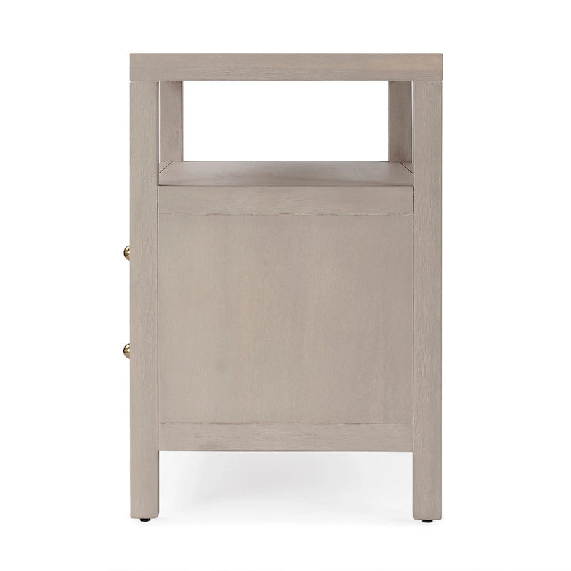 Nora 2-Drawer Wood Wide Nightstand