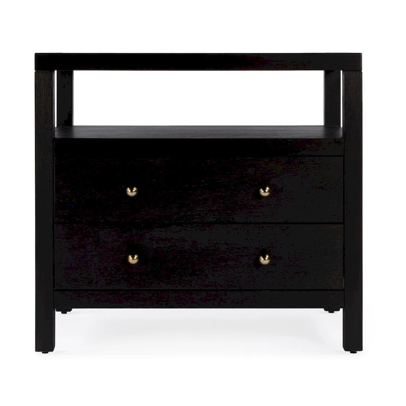 Nora 2-Drawer Wood Wide Nightstand