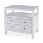 Nora 2-Drawer Wood Wide Nightstand