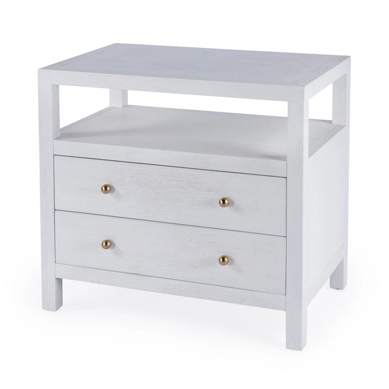 Nora 2-Drawer Wood Wide Nightstand