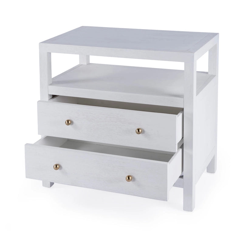 Nora 2-Drawer Wood Wide Nightstand