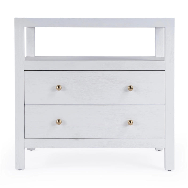 Nora 2-Drawer Wood Wide Nightstand