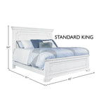 Clara Wood Panel Bed, White Mist
