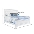 Clara Wood Panel Bed, White Mist