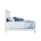 Clara Wood Panel Bed, White Mist